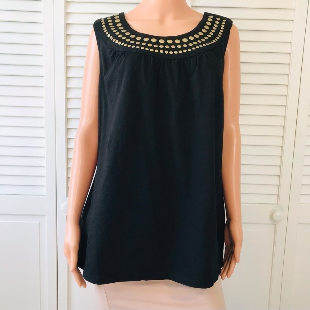 2/$25 STUDIO WORKS Black Sleeveless Shirt Size 1X